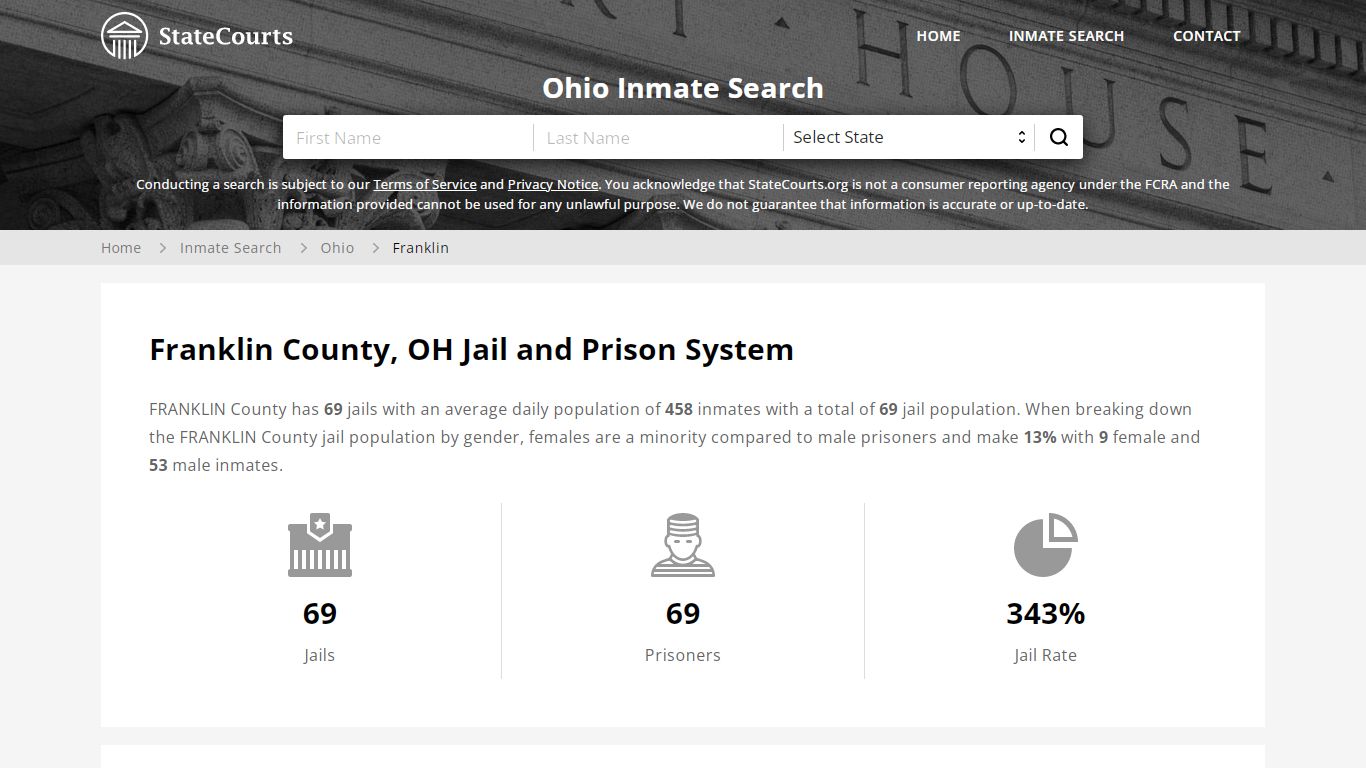 Franklin County, OH Inmate Search - StateCourts